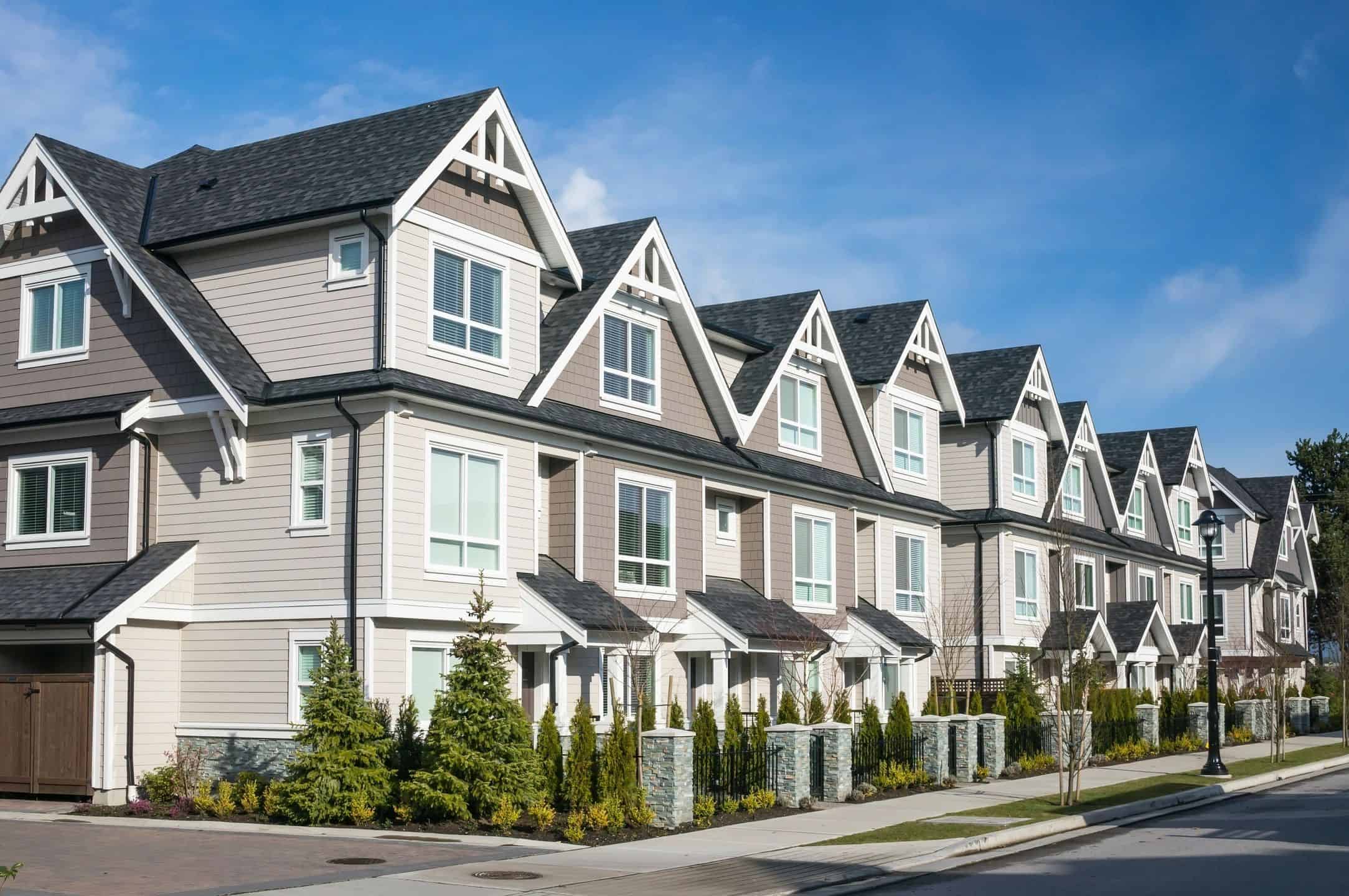 A row of townhomes.
