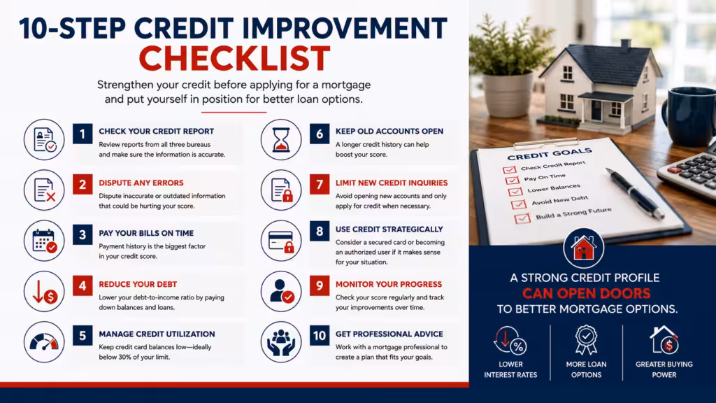 mortgage credit improvement checklist for homebuyers