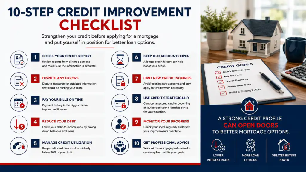 mortgage credit improvement checklist for homebuyers