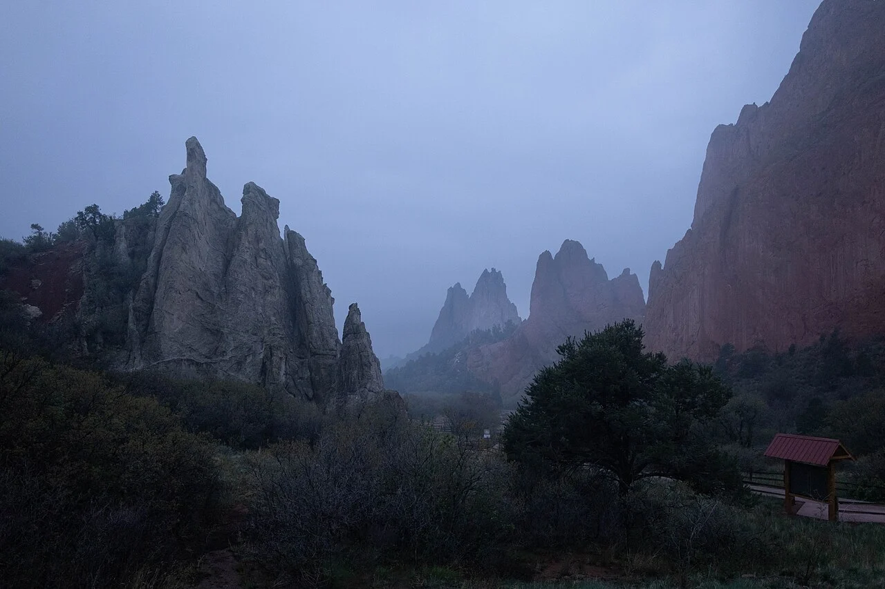 Red sandstone formations at Garden of the Gods in Colorado Springs.