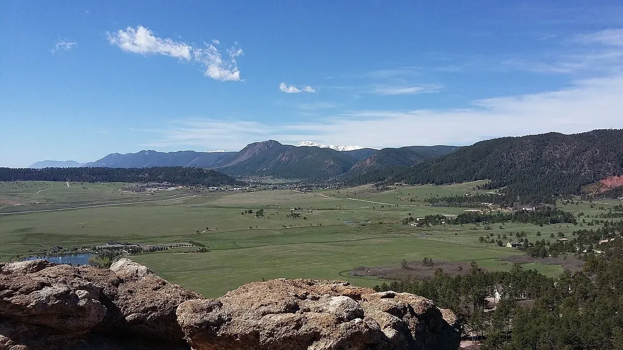 Open valley and mountain view from Spruce Mountain Open Space near Larkspur